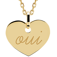 Anhänger herzförmig mit Gravur - Weißgold, 9 Karat - Kollektion Lovely Yours - Edenly Yours