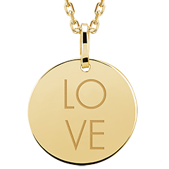 Rond medaillon gegraveerd - 9K geel goud - Lovely Yours Collectie - Edenly Yours