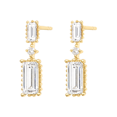 Lysane Hangende Oorbellen – 9 karaat geelgoud en synthetische diamanten