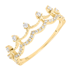 Lysiane Ring – 9 karaat geelgoud, synthetische diamanten