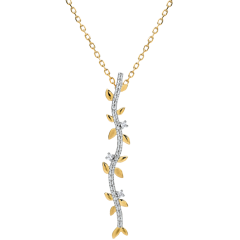 Lange Ketting Magische Tuin - Gebladerte Royal - 9 karaat geelgoud met Diamanten