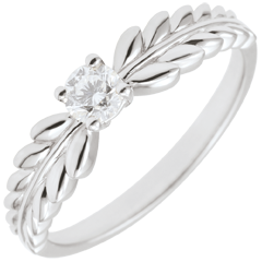 Ring Magische Tuin - Solitaire Fresia - 9 karaat witgoud - 0,20 karaat