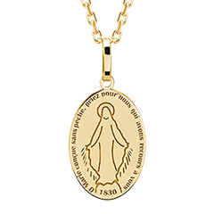 Medaglietta Vergine dei Miracoli - oro giallo 18 carati