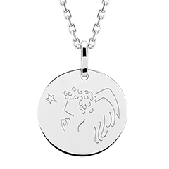Médaille Angelot - or blanc 18 carats