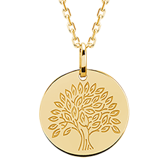 Médaille Arbre de vie - or jaune 9 carats