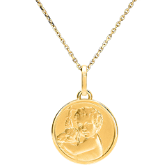 Medaille Goddelijk Kind en Lam – 9 Karaat Geelgoud