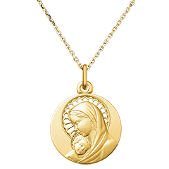 Medaille Maria en Kind Opengewerkt – 18 Karaats Geelgoud