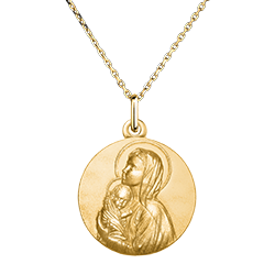 Medaille van Maria en Kind – 18 Karaat Geelgoud