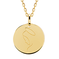 Médaille Vierge - or jaune 9 carats