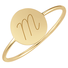 Medaillonring met gravure - 9K geelgoud - ABC Yours Collectie - Edenly Yours