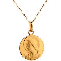Medalik z Chrystusem - złoto żółte 18-karatowe