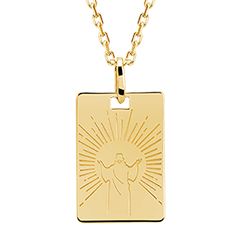 Medalla de Cristo - oro amarillo de 18 quilates