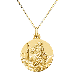Medalla de San Cristóbal, Guía Divina – Oro Amarillo 9 Quilates