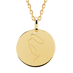 Medalla de la Virgen - oro amarillo de 18 quilates
