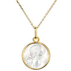 Medallion The Pearly Angel – 18ct Yellow Gold and Mother-of-Pearl