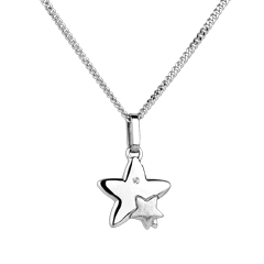 Pereche de stele - model mic - aur alb de 18K