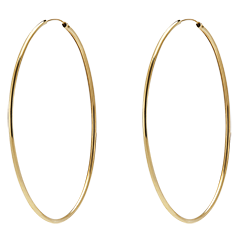 Thin hoop earrings – diameter 50mm – yellow gold 9 carat