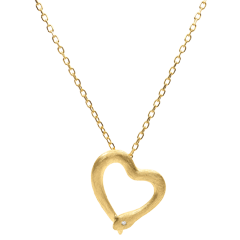 Necklace Imaginary walk - Snake of love - small model - brushed yellow gold diamond- 9 carats