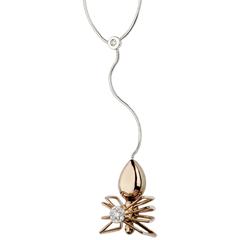 Necklace Imaginary Walk - Spider Queen - rose gold and diamonds