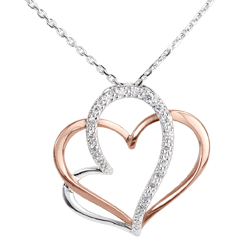Necklace My Love - white gold. rose gold and diamond