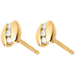 Boucles d'oreilles Nid Précieux - Trilogie parenthèse - or jaune 18 carats - 6 diamants
