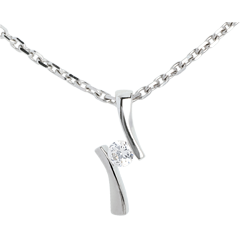 Pendentif Nid Précieux - Diamantapostroph - or blanc 18 carats - 0.09 carat