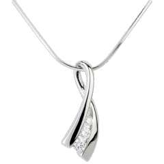 Pendentif Nid Précieux- Noeud illusion - or blanc 18 carats