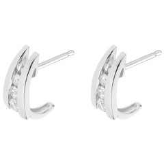 Boucles d'oreilles Nid Précieux - Accroche cœur -or blanc 18 carats