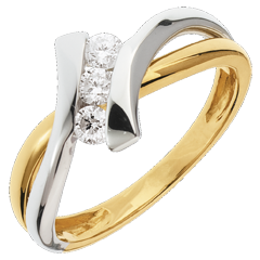 Bague trilogie Nid Précieux - Dolce Vita - 3 diamants 0.22 carat - or blanc et or jaune 18 carats