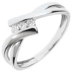 Bague Trilogie Nid Précieux - or blanc 18 carats - 3 diamants