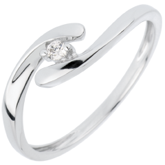 Solitaire Nid Précieux - Chérie - or blanc 18 carats