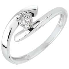 Solitaire Nid Précieux - Orion - or blanc 18 carats