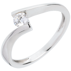Solitaire Nid Précieux - Apostrophe - or blanc 18 carats - diamant 0.2 carat