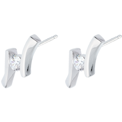 Boucles d'oreilles Nid Précieux - Apostrophe (TGM) - or blanc 18 carats - 0.31 carat