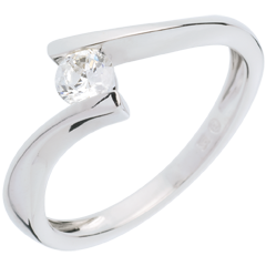 Solitaire Nid Précieux - Apostrophe - or blanc 18 carats - diamant 0.25 carat
