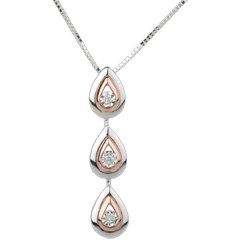 Collier Goutte de rosée variation - or blanc et or rose 18 carats