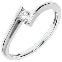 Solitaire Nid Précieux - Eclipse lunaire - or blanc 18 carats