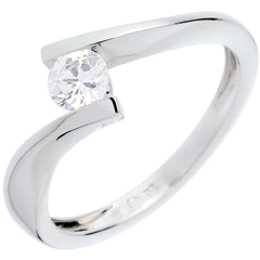 Solitaire Nid Précieux - Apostrophe - or blanc 18 carats - 0.31 carat