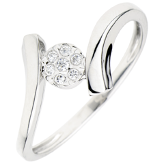 Solitaire Nid Précieux - Pépite d'Amour - or blanc 18 carats - 0.05 carat - or blanc 18 carats