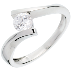Solitaire apostrophe or blanc 18 carats (TGM+) - 0.52 carats