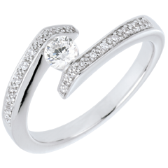 Bague Solitaire accompagné Promise - diamant 0.22 carats - or blanc 18 carats