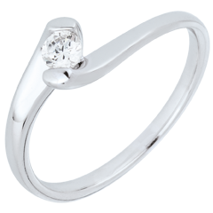 Bague solitaire Nid Précieux- Passion éternelle - or blanc 9 carats - 0.14 carat