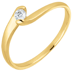 Bague solitaire Nid Précieux - Passion éternelle - or jaune 9 carats - 0.08 carat