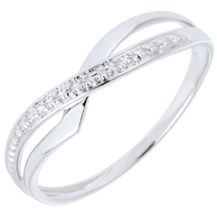 Bague Marina or blanc 9 carats et diamant
