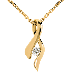 Pendentif infini or jaune 18 carats diamant - 0.13 carat