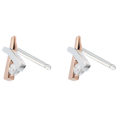 Boucles d'oreilles Nid Précieux - Ombrée variation - or blanc et or rose 18 carats