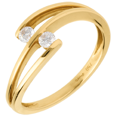 Bague faisceau toi & moi - or jaune 18 carats