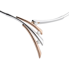 Collier - Ombrée - or blanc et or rose 18 carats