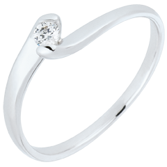 Bague Solitaire Nid Précieux - Passion éternelle - or blanc 9 carats - 0.08 carat