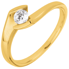 Bague solitaire Soir d'été or jaune 9 carats - 0.22 carats